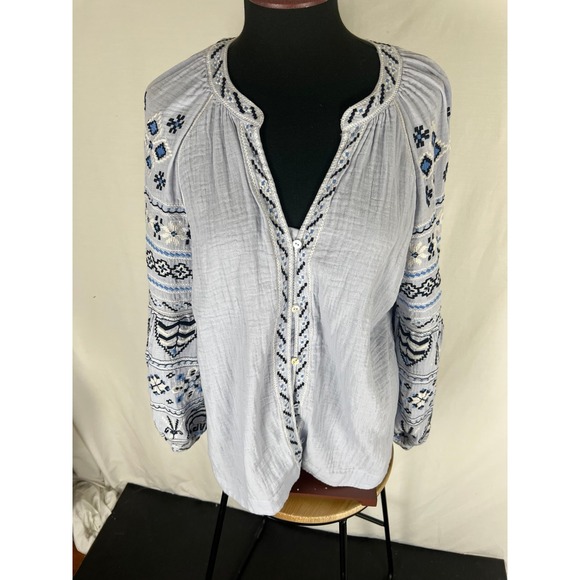 Sundance Moonshadow embroidered top Size Large - Picture 7 of 9